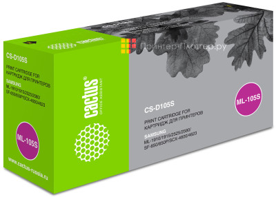 Картридж лазерный Cactus CS-D105S черный (1500стр.) для Samsung ML-1910/1915/2525/2580/SCX-4600/4623/SF-650