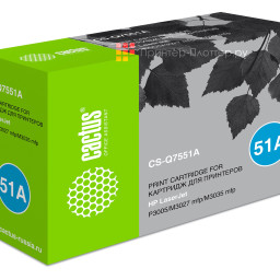 Картридж лазерный Cactus CS-Q7551A черный (6500 стр.) для HP LJ P3005/M3027/M3035