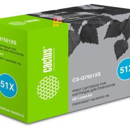 Картридж лазерный Cactus CS-Q7551XS черный (13000 стр.) для HP LJ P3005/M3027/M3035