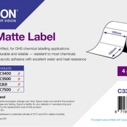 Бумага Epson PE Matte Label, 102 мм x 152 мм