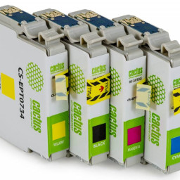 Картридж струйный Cactus CS-EPT0735 черный/голубой/пурпурный/желтый набор (45.6мл) для Epson Stylus С79/C110/СХ3900/CX4900