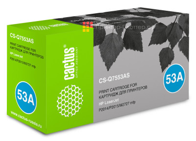 Картридж лазерный Cactus CS-Q7553AS черный (3000 стр.) для HP P2014/P2015/M2727