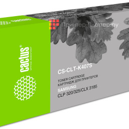 Картридж лазерный Cactus CS-CLT-K407S черный (1500стр.) для Samsung CLP320/320n/325/CLX3185/3185n/3185fn