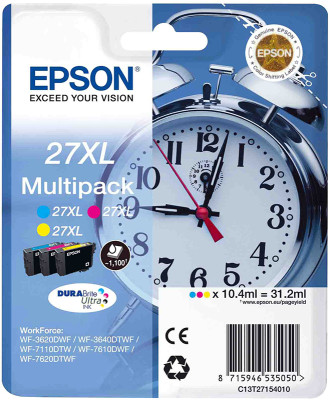 Картридж Epson DURABrite Ultra T2715 комплект (C,M,Y), 3шт x 10,4мл (C13T27154022, C13T27154020)