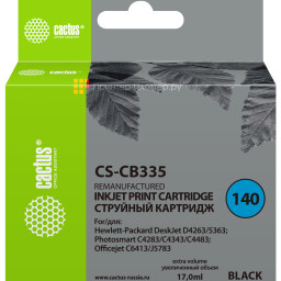 Картридж струйный Cactus CS-CB335 №140 черный (17 мл) для HP DJ D4263/D4363
