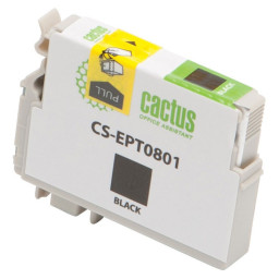 Картридж струйный Cactus CS-EPT0801 черный (11.4мл) для Epson Stylus PhotoP50/PX650/PX660/PX700/PX700W/PX710/PX710W/PX720/PX720WD/PX800/PX800FW/PX810/PX810FW/PX820/PX820FWD/R265/R285/R360/RX560/RX585/RX685