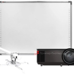 Интерактивный комплект IQBoard IR RPT082-20 (доска, проектор InFocus IN114BBST, универсальное настенное крепление Wize WTH130, кабель HDMI)