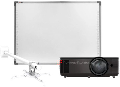 Интерактивный комплект IQBoard IR RPT082-20 (доска, проектор InFocus IN114BBST, универсальное настенное крепление Wize WTH130, кабель HDMI)