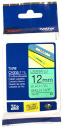 Brother зеленая плёнка для наклеек с черным шрифтом, 12 мм x 8 м