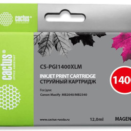 Картридж струйный Cactus CS-PGI1400XLM пурпурный (12мл) для Canon MB2050/MB2350/MB2040/MB2340