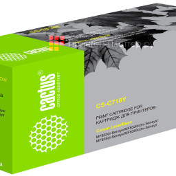 Картридж лазерный Cactus CS-C718Y желтый (2900стр.) для Canon LaserBase MF8330i-Sensys/ MF8330cdni-Sensys/ MF8350i-Sensys/ MF8350cdni-Sensys, LBP7200i-Sensys/ 7200cdni-Sensys