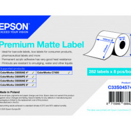 Бумага Epson Premium Matte Label, матовая, 105мм x 210мм, 282 шт.