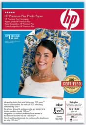 Бумага HP Premium Plus High-Gloss Photo Paper, глянцевая, 10 x 15 см (100 x 150 мм), 280 г/кв.м (100 листов)