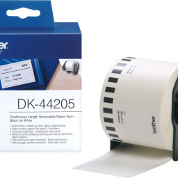Brother белая бумажная клеящаяся лента DK44205, 62 x 30,48 мм