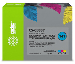 Картридж струйный Cactus CS-CB337 №141 многоцветный (9 мл) для HP DJ D4263/D4363/D5360/DJ J5783/J6413