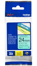 Brother зеленая плёнка для наклеек с черным шрифтом, 24 мм x 8 м
