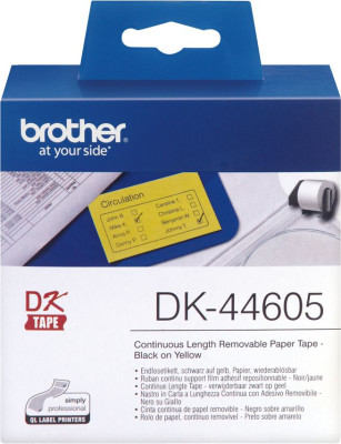 Brother желтая бумажная клеящаяся лента DK44605, 62 x 30,48 мм