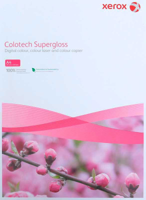 Бумага Xerox Colotech+ Super Gloss Coated, глянцевая, A4 (210 x 297 мм), 250 г/кв.м (100 листов)