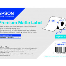 Бумага Epson Premium Matte Label, матовая, 203мм x 60м