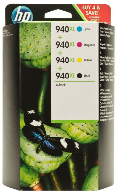 Картридж HP 940 XL (black, cyan, magenta, yellow) набор, 4 шт