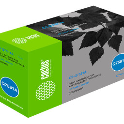 Картридж лазерный Cactus CS-Q7581A голубой (6000 стр.) для HP CLJ CP3505/3800