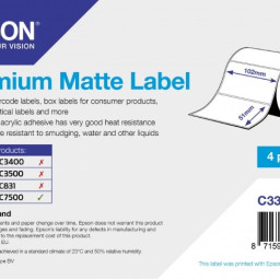 Бумага Epson Premium Matte Label, 102 мм x 51 мм