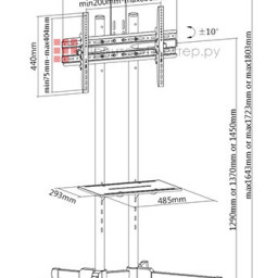 FIX мобильная напольная стойка T1028B (черный)