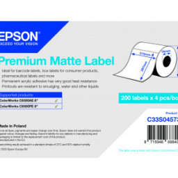 Бумага Epson Premium Matte Label, матовая, 210мм x 297мм, 200 шт.