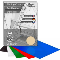 Обложки ProfiOffice, A4, картон, глянцевые, золотые, 100 шт.