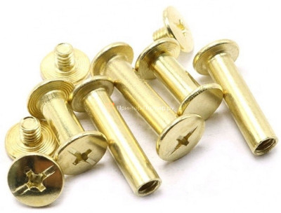 Винт металлический, 5 мм, с резьбой, золотой, 100 шт.