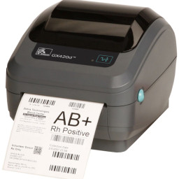 Термопринтер Zebra GX420d 203 DPI, EU/UK Cords, RS232, USB, Ethernet, подвижный сенсор, RTC