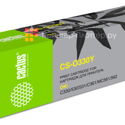 Картридж лазерный Cactus 44469714 CS-O330Y желтый (3000стр.) для Oki C330/C530