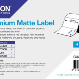 Бумага Epson Premium Matte Label, 102 мм x 76 мм