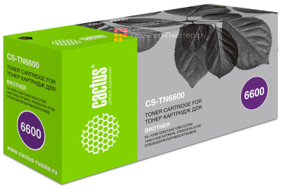 Картридж лазерный Cactus CS-TN6600 черный (6000стр.) для Brother HL-1030/1230/1240/1250/1270N/1440/1450