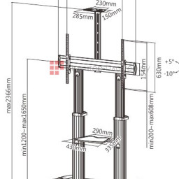 FIX мобильная стойка для дисплеев TTL04-610TW (серебристый)