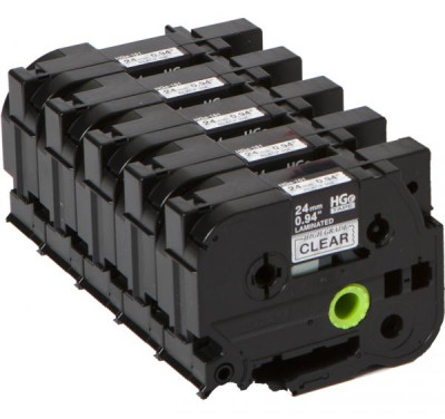 Brother плёнка для наклеек HGE-151V5 (transparent), 24 x 8 мм, 5 шт.