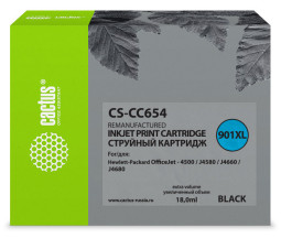 Картридж струйный Cactus CS-CC654 №901 черный (18 мл) для HP DJ 4500/J4580/J4660/J4680