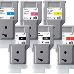 Комплект картриджей Canon PFI-206 (MBK,BK,M,C,Y,R) 6 шт x 300 мл