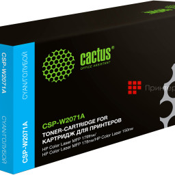 Тонер-картридж Cactus Toner CSP-W2071A для HP Color Laser 150a, 150nw, 178nw, 179fnw (cyan), 700 стр.