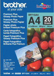 Бумага Brother Premium Plus Glossy Photo Paper, глянцевая, A4 (210 x 297 мм), 260 г/кв.м (20 листов)