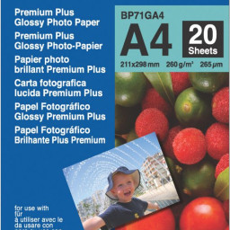 Бумага Brother Premium Plus Glossy Photo Paper, глянцевая, A4 (210 x 297 мм), 260 г/кв.м (20 листов)