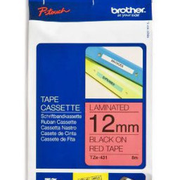 Brother красная плёнка для наклеек с черным шрифтом, 12 мм x 8 м