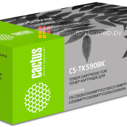 Картридж лазерный Cactus CS-TK590BK черный (7000 стр.) для Kyocera FS-C2026MFP/C2126MFP/C2526MFP/C2626MFP/C5250DN
