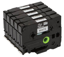 Brother плёнка для наклеек HGE-231V5 (white), 12мм x 8м, 5 шт.
