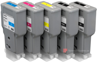 Комплект картриджей Canon PFI-207 (MBK,BK,M,C,Y) 5 шт х 300 мл