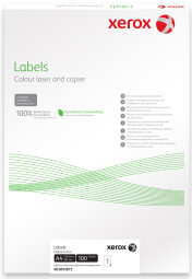 Бумага самоклеящаяся Xerox Colotech Laser Gloss Labels, глянцевая, A4 (210 x 297 мм), 1 наклейка, 100 листов