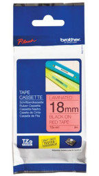 Brother красная плёнка для наклеек с черным шрифтом, 18 мм x 8 м