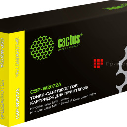 Тонер-картридж Cactus Toner CSP-W2072A для HP Color Laser 150a, 150nw, 178nw, 179fnw (yellow), 700 стр.