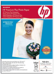 Бумага HP Premium Plus High-Gloss Photo Paper, глянцевая, A4 (210 x 297 мм), 280 г/кв.м (50 листов)