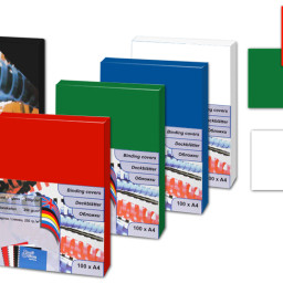 Обложки ProfiOffice, A4, картон, глянцевые, черные, 100 шт.